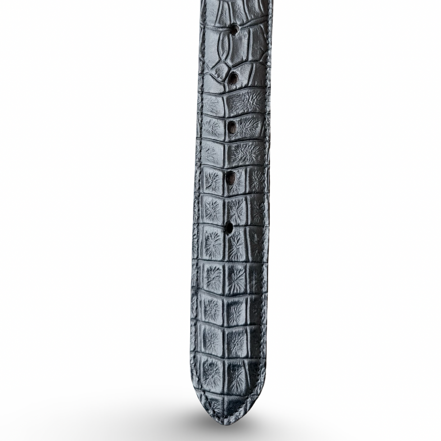Cinturón estilo ranchero de cocodrilo negro