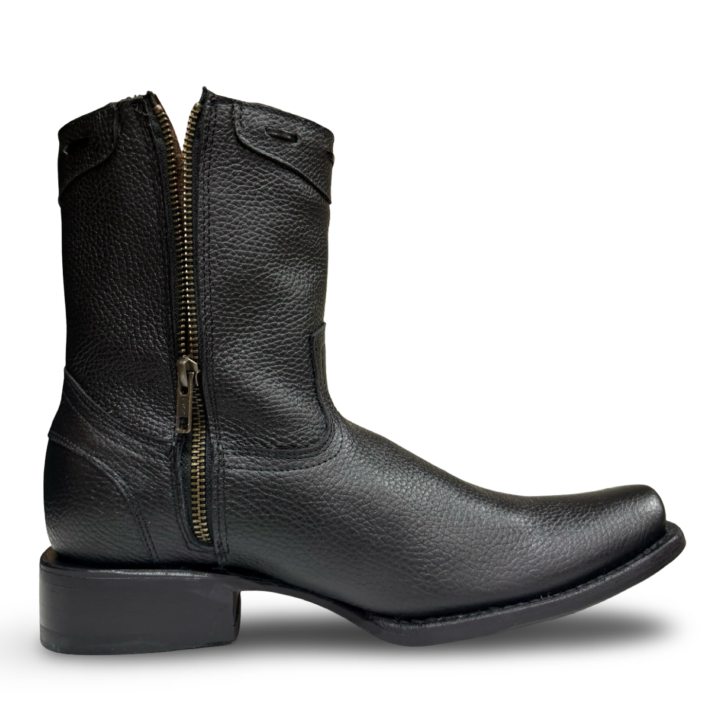 Black Dubai Style Western Boots with Zipper