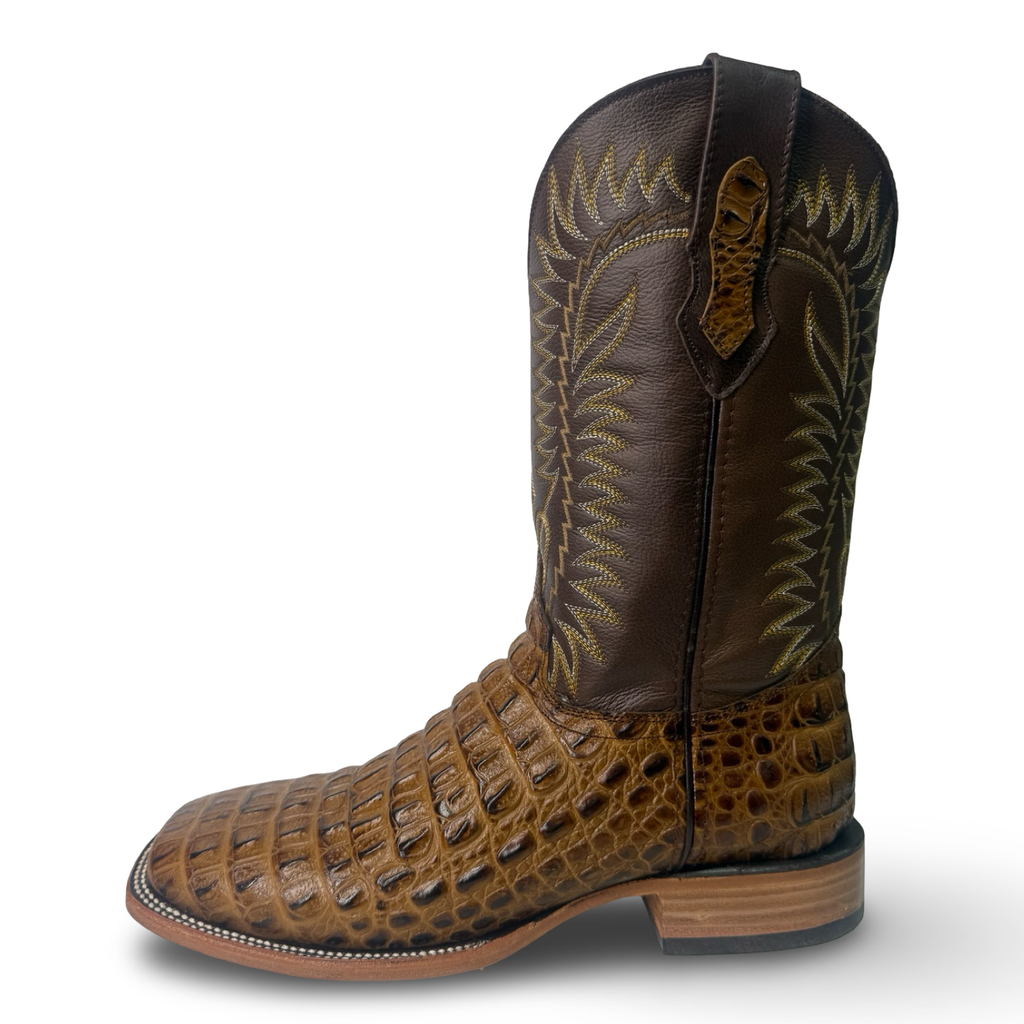 Master Rider-Honey Brown Crocodile-Print Cowboy Boots