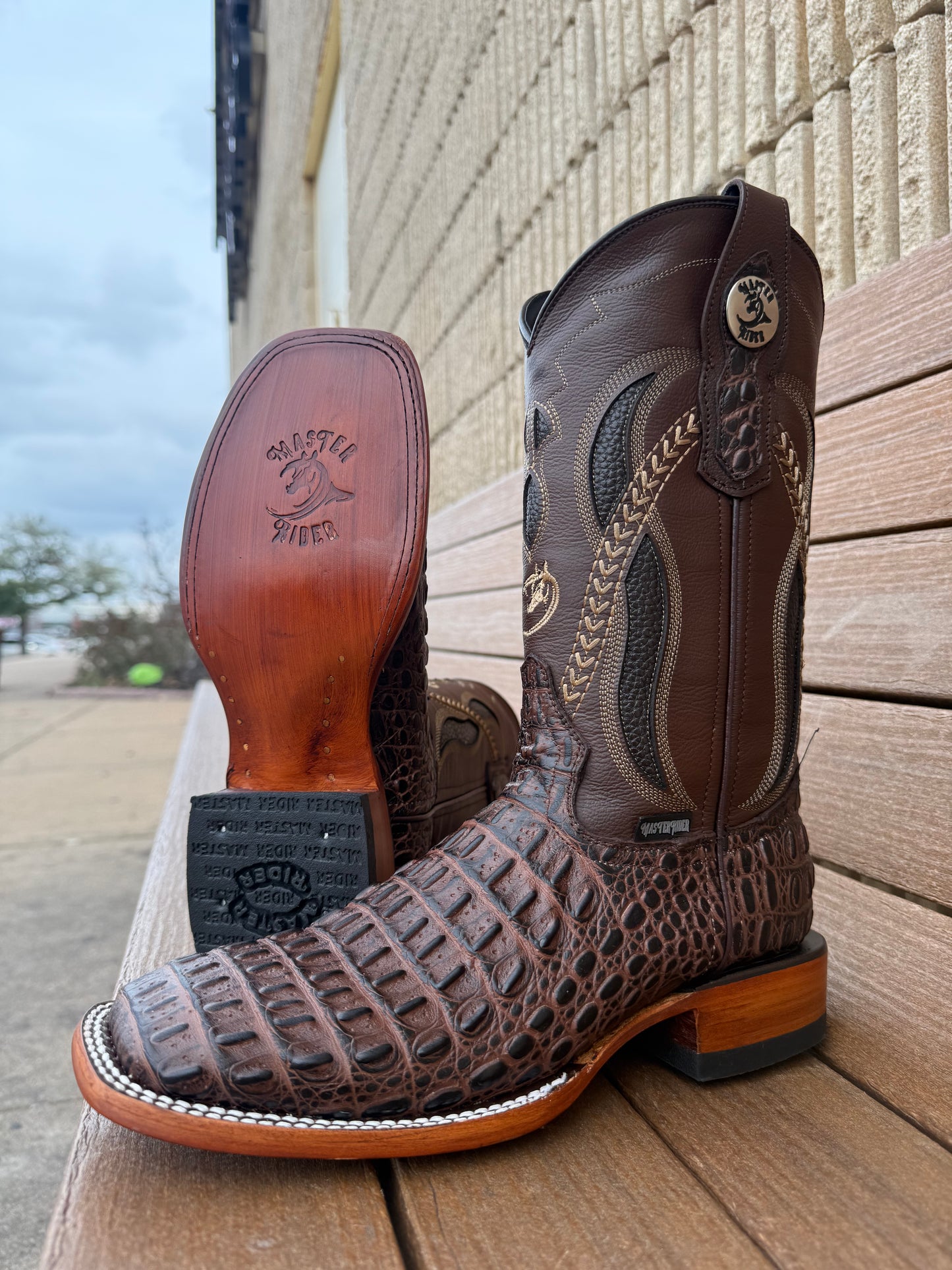 Brown Croc (Print) Handmade Cowboy Boots