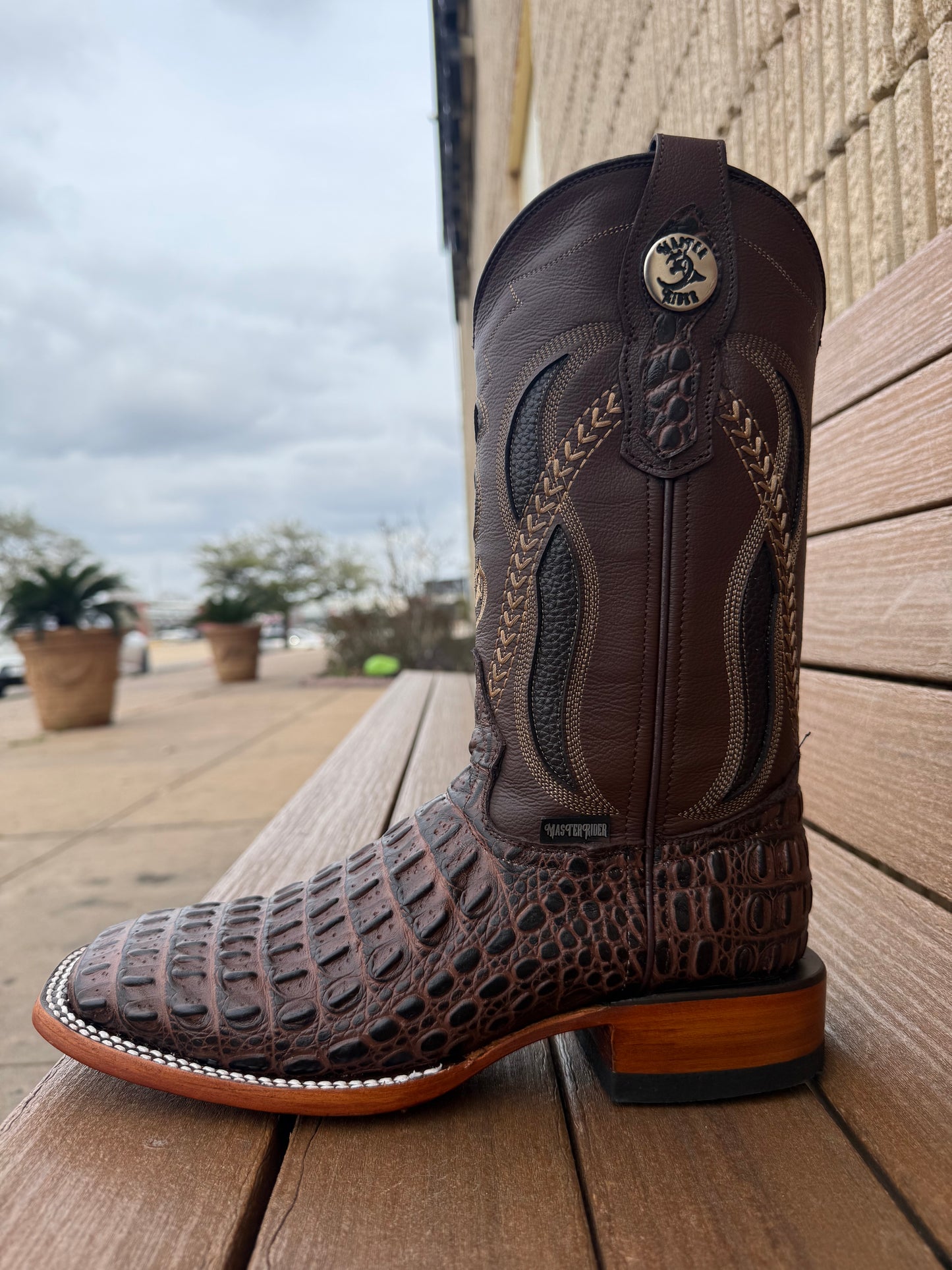 Brown Croc (Print) Handmade Cowboy Boots
