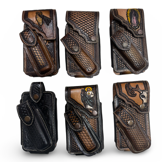 Funda de teléfono con bolsillo para cuchillo incorporado