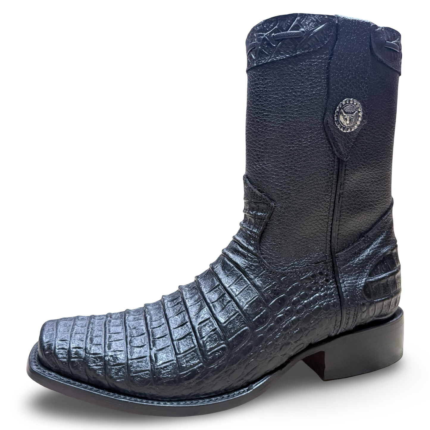Botas con Cierre Cocodrilo (print) Negro