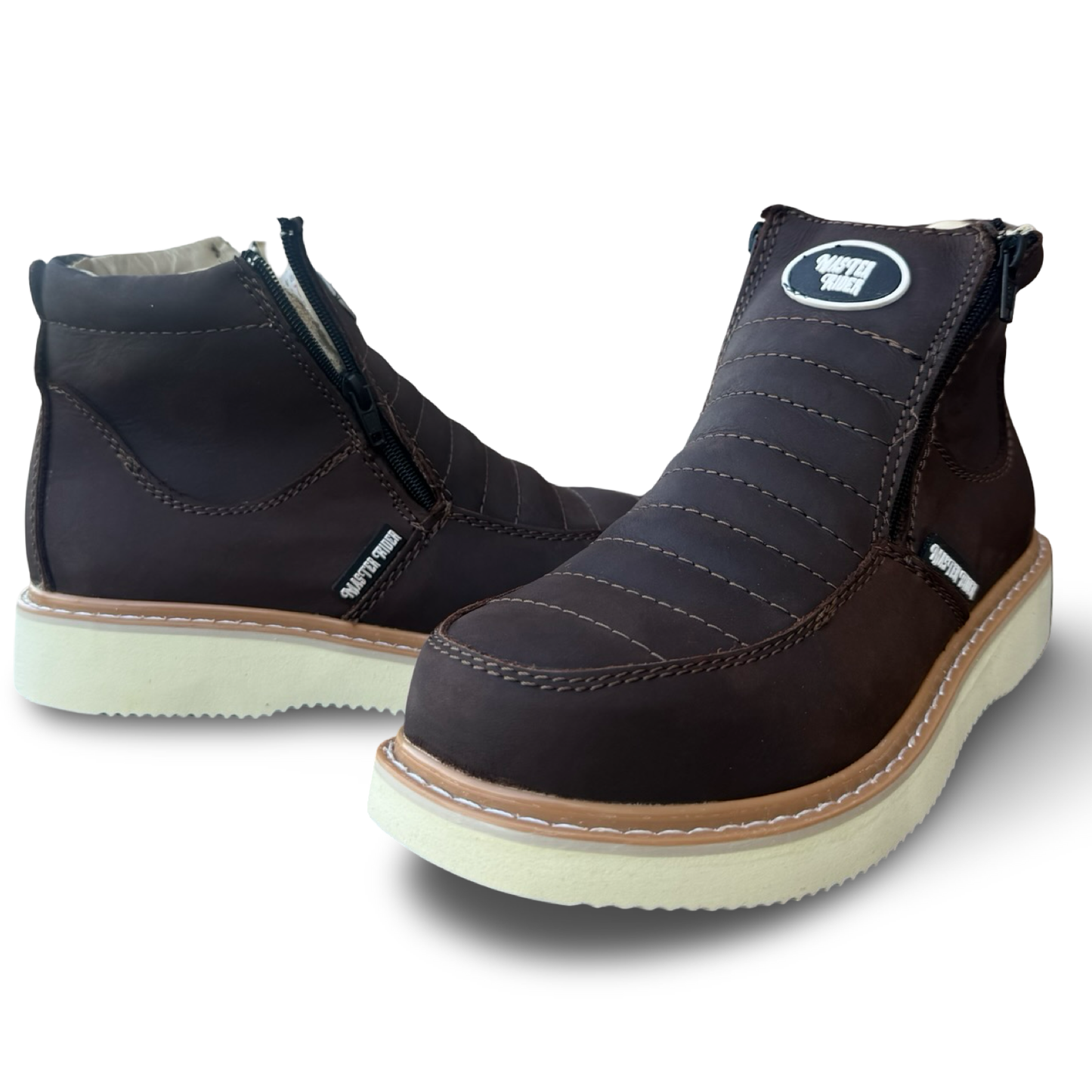 Zapatos de trabajo antideslizantes Master Rider con doble cremallera – Con puntera de acero