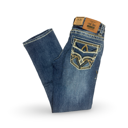 Cowboy Denim Jeans – Blue with Elegant Embroidery