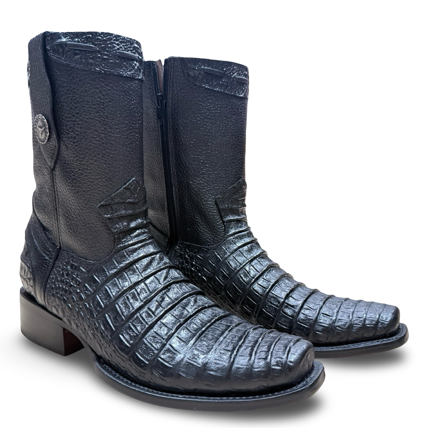 Botas con Cierre Cocodrilo (print) Negro