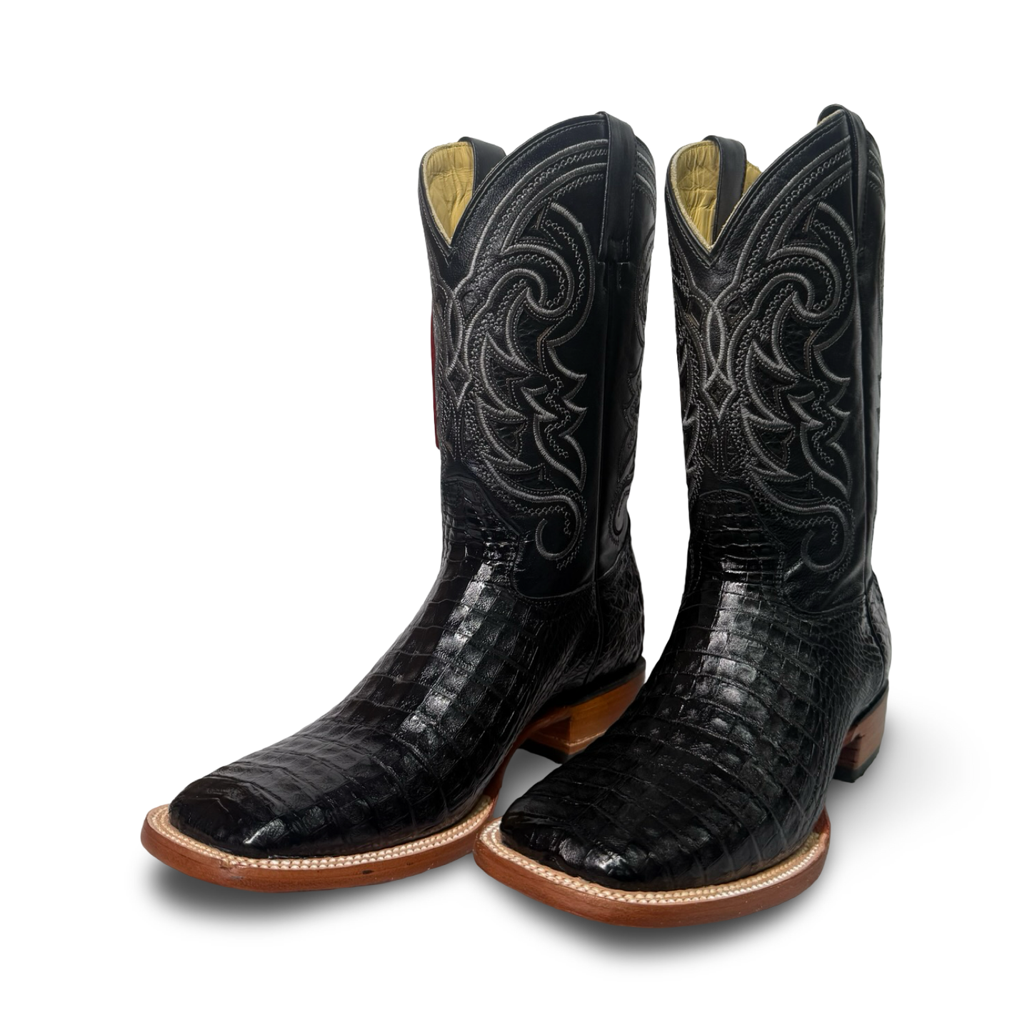 Arango – Exotics Black Croc Belly Luxury Boots