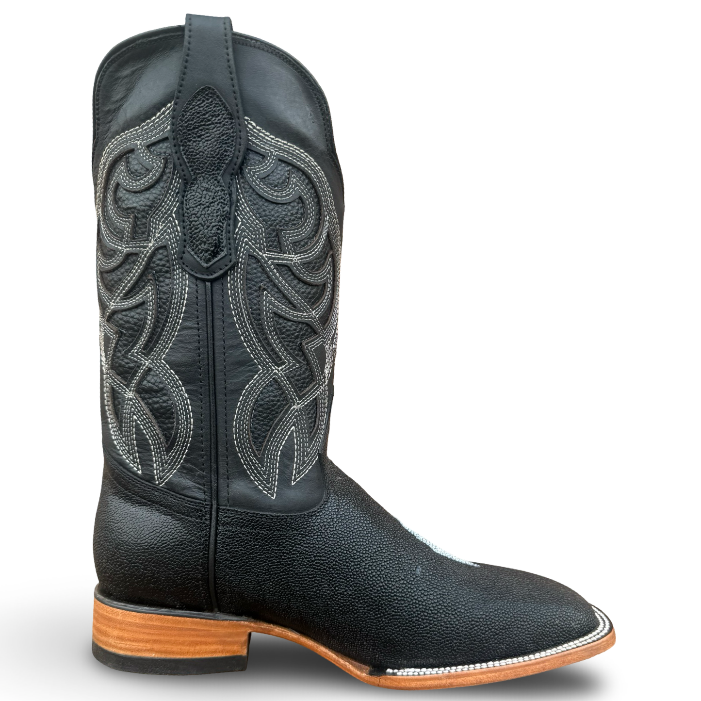Botas vaqueras de hombre con acabado Manta y puntera cuadrada