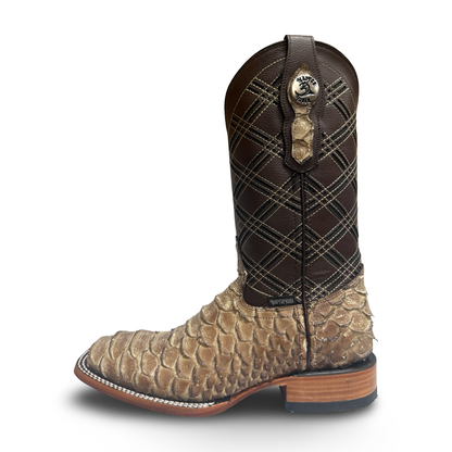 Master Rider Desert-Style Python Print Cowboy Boots