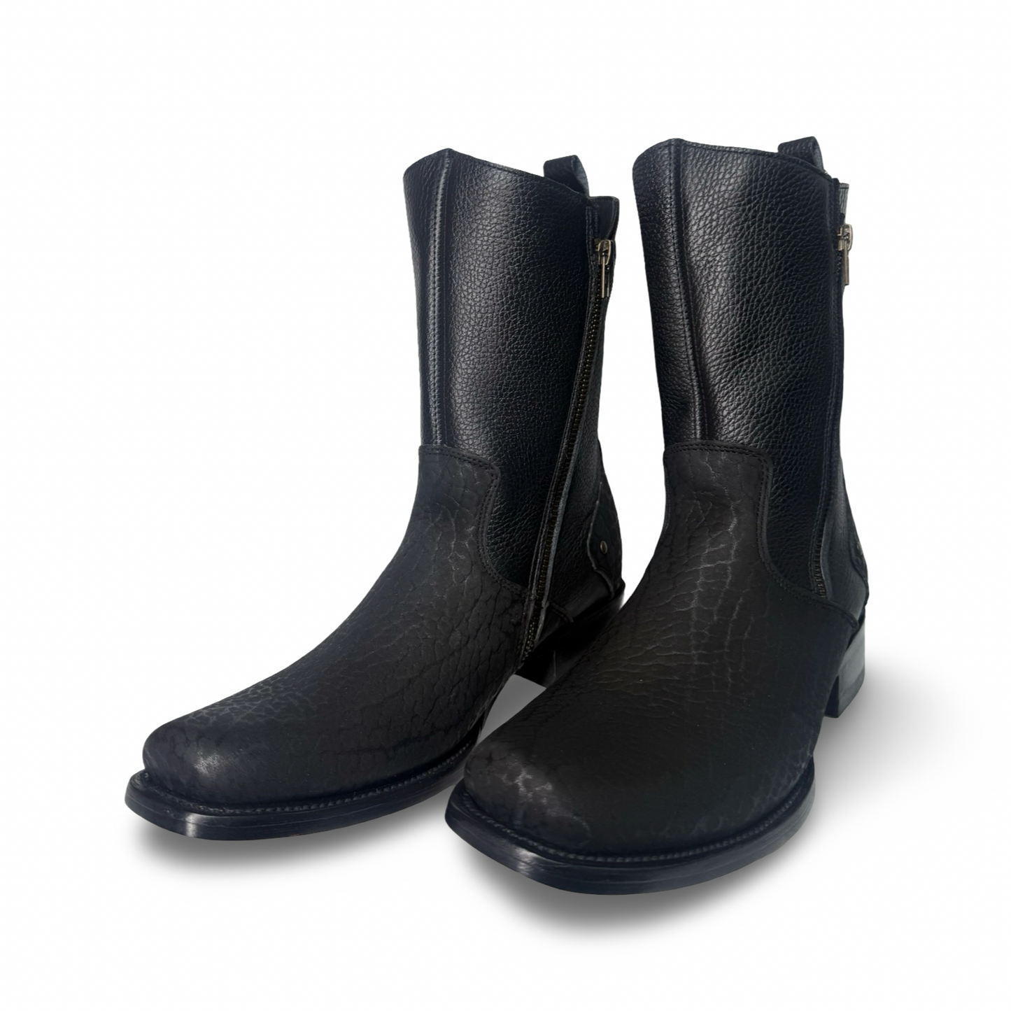 Elegant Genuine Leather Ankle Boots – Side Zip Style