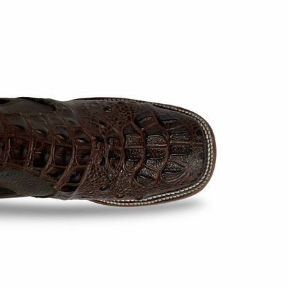 Botines Vaqueros Café con Elástico y Suela Vaqueta