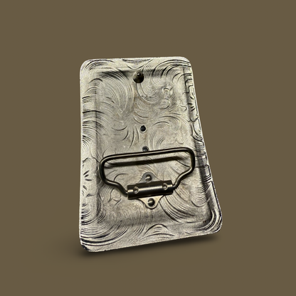 Hebilla Vaquera con Bandera de México Color Plata