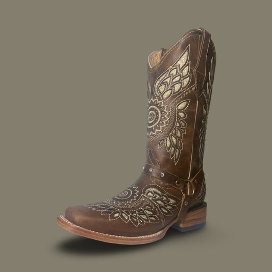 Cowgirl Boots – Elegant Laser Engraved Wings