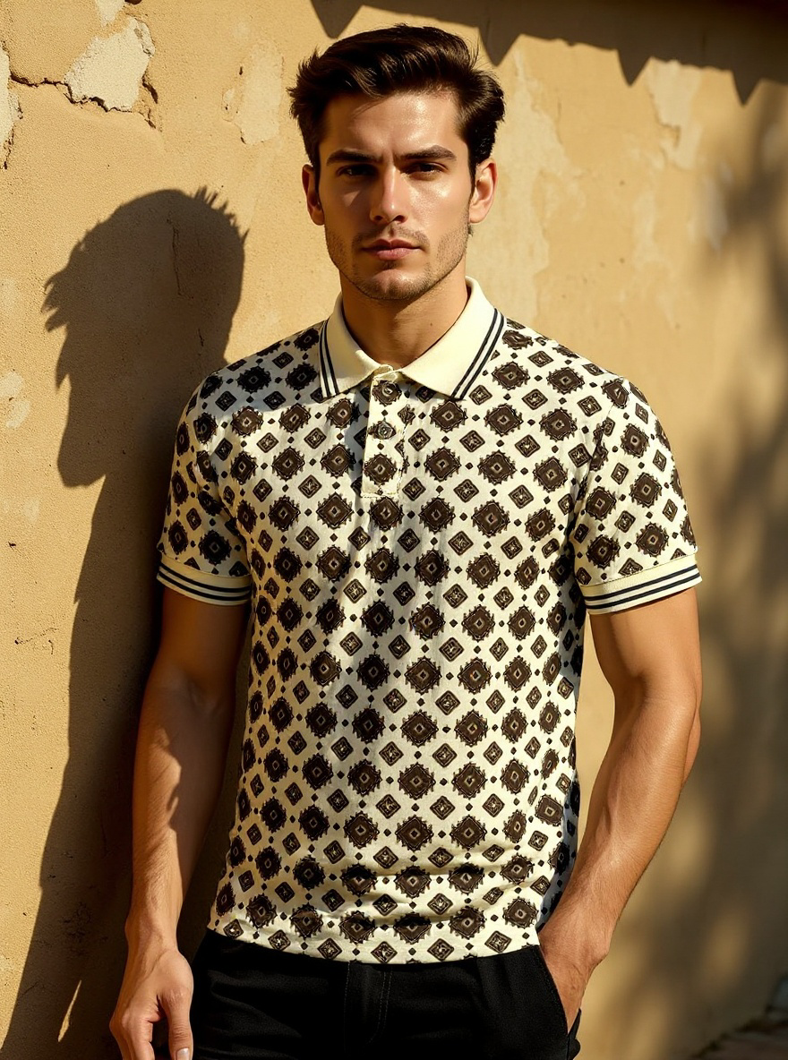 Lamasini Beige Western Graphic Tee