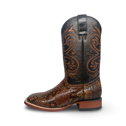 Arango Authentic Python Leather Boots – Cognac Brown