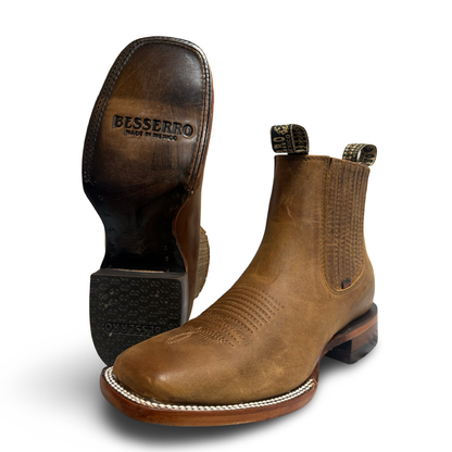 Becerro Rodeo-Style Brown Ankle Boots